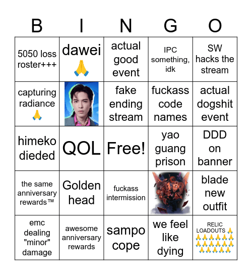 4.2 stream Bingo Card