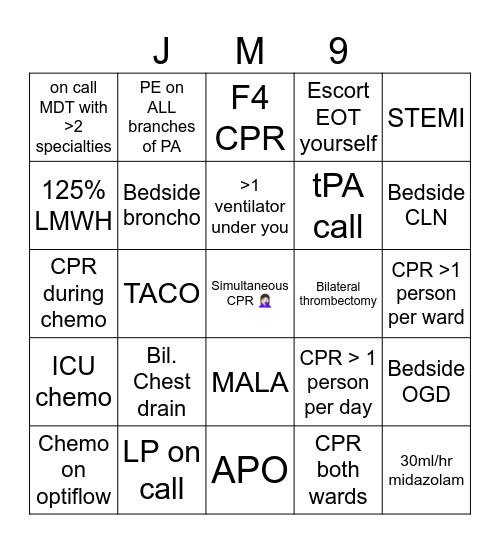 HN Wong Blackness Bingo Card