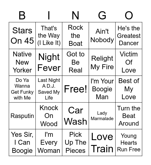 Disco MB Round 1 Bingo Card