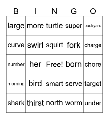 R Controlled Review BINGO Card