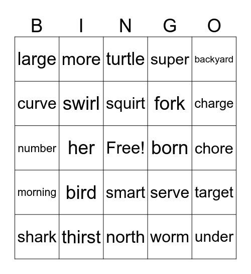R Controlled Review BINGO Card