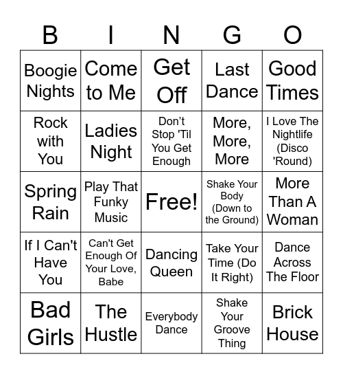 Disco MB Round 2 Bingo Card