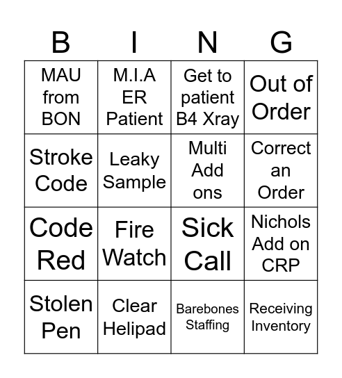 Lab Week Bingo! Bingo Card