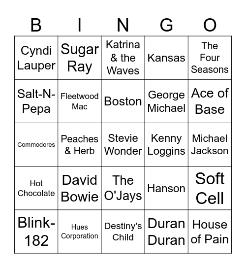 Flamingo Music Bingo: Game #2 Bingo Card