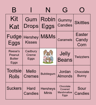 Easter Candy Bingo Card