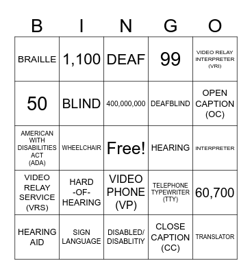 ASL CLUB (APR 8)- ACCESSIBILITY Bingo Card