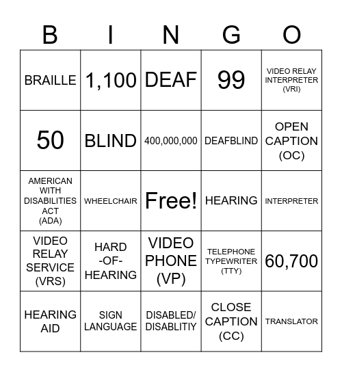 ASL CLUB (APR 8)- ACCESSIBILITY Bingo Card