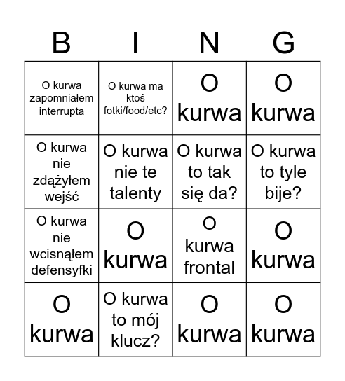 Karolowe bingo czternastkowe Bingo Card