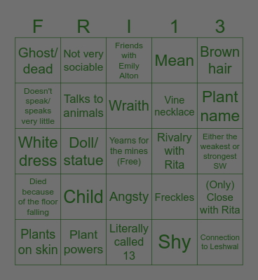 Bingo 13 Bingo Card