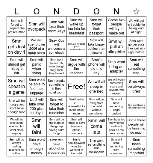 BluetoothRacha Bingo Card