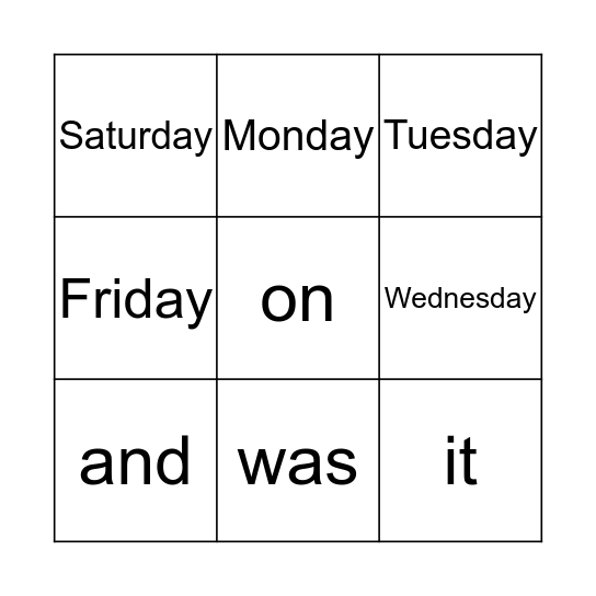 Weather Report Bingo Card