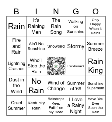 Round One Bingo Card