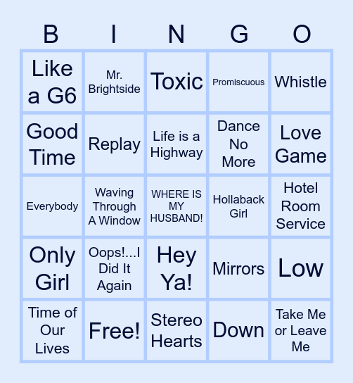 Rachel's Tying the Knot Bingo Card