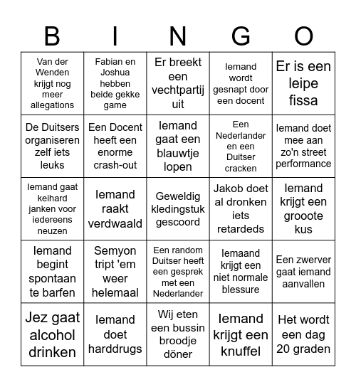 !!!Berlijn Bingo!!! Bingo Card