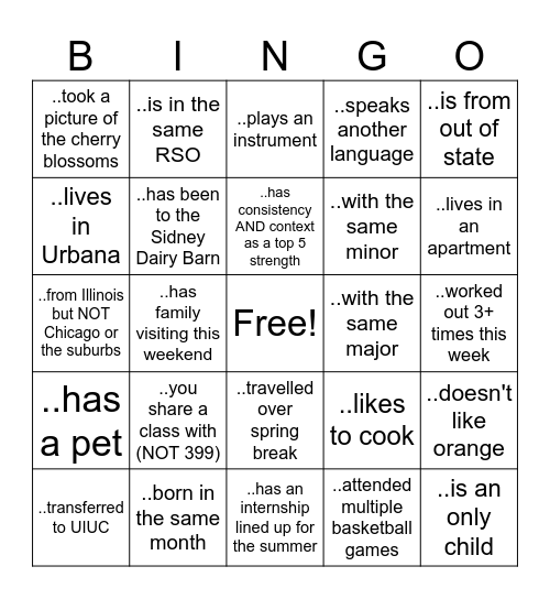 LAS 399 AD3 Bingo Card