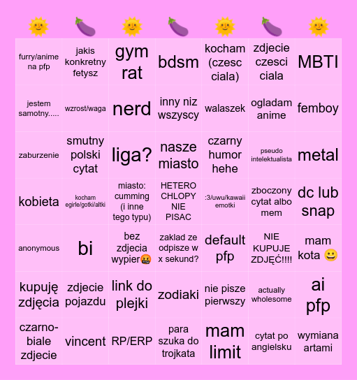 🌞 Gadu Gadu 🌞 Bingo Card