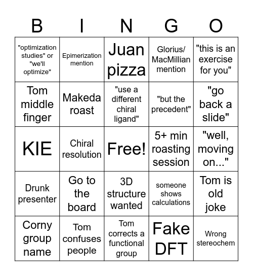 M O T S ! Bingo Card