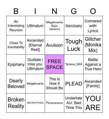 Isaiah's Favorites Bingo Card