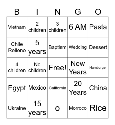 Questioning Bingo Card