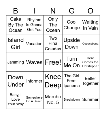 Tropical MB Round 2 Bingo Card