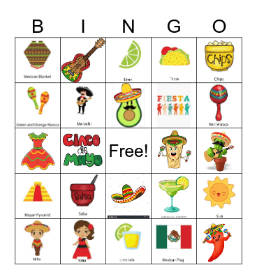 Cinco de Mayo Bingo Card
