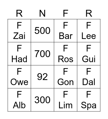 Book Bingo Card