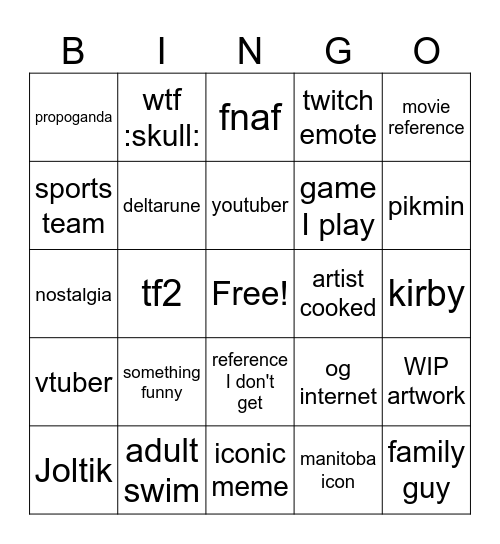 Manitoba WPlace Bingo Card