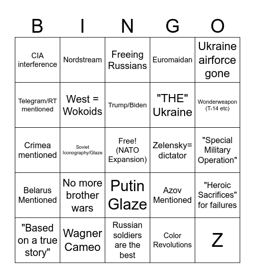 Gostomel Heroes Bingo Card
