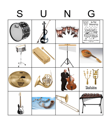 INSTRUMENTS Bingo Card