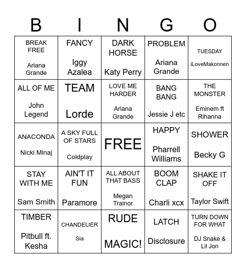 Twendy Fourdeen Bingo Card