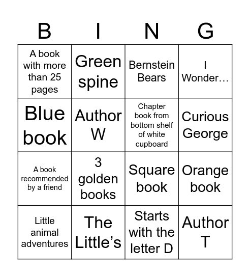 Class 1 Bingo Card