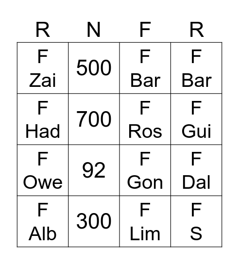 Book Bingo Card