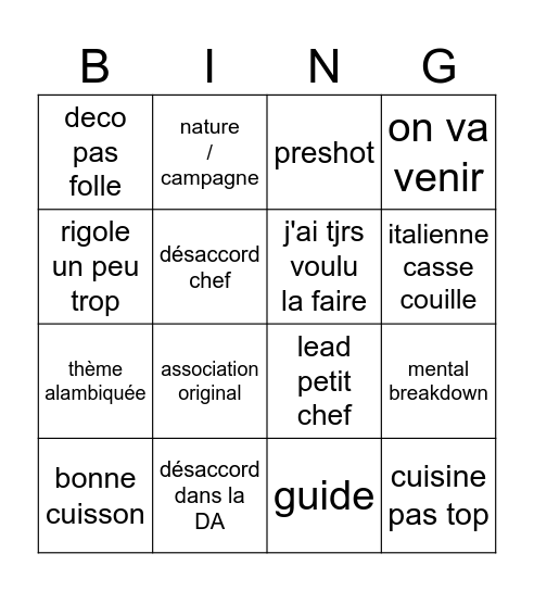 Bingo Card