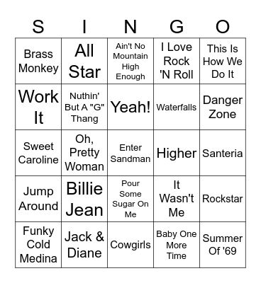 BANGERZ ONLY Bingo Card