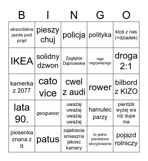 stopcham Bingo Card