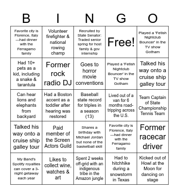 ZX Sales Conference - Nashville Bingo Card