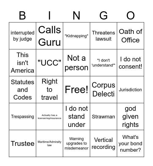 SOVCIT BINGO Card