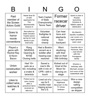 ZX Sales Conference - Nashville Bingo Card