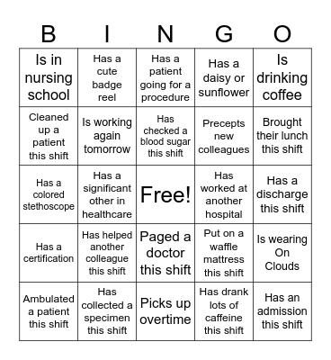 Nursing Week 2026 - Find Someone Who... Bingo Card