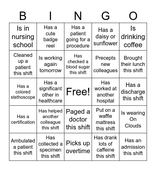 Nursing Week 2026 - Find Someone Who... Bingo Card