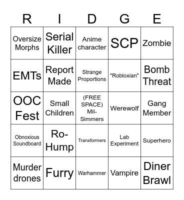 Pine Ridge Publics Bingo Card