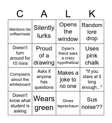 Pat Dan & Friends Bingo Card