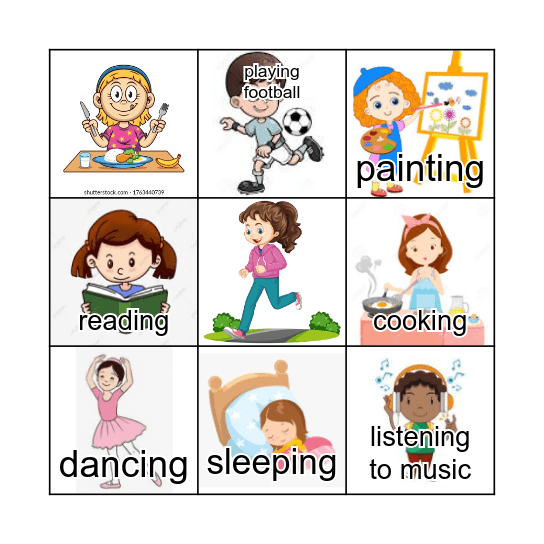 Free Time Activities Bingo Card