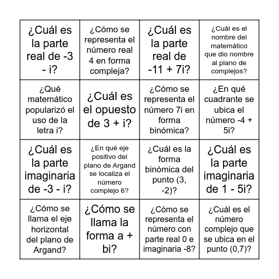 PREGUNTAS DEL BINGO Card