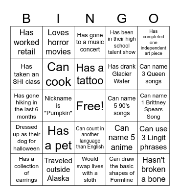 Coworker Bingo Card