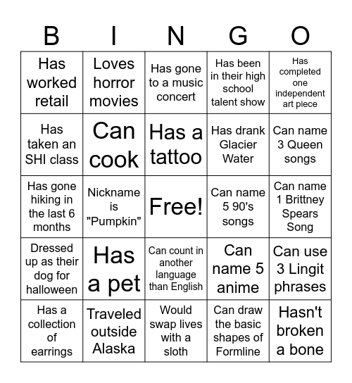 Coworker Bingo Card