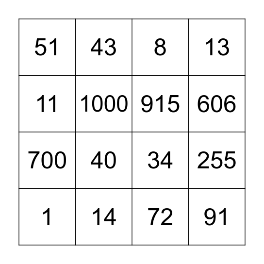 B I N G O Bingo Card