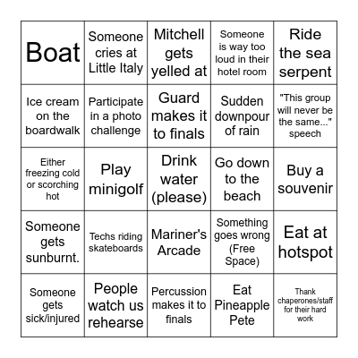 2026 Wildwood Bingo Card