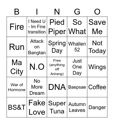 bts bingo Card