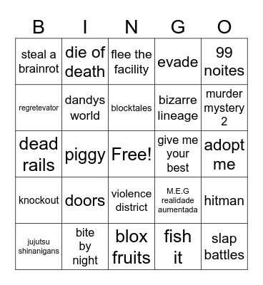 proximo jogo a entrar em polemica Bingo Card
